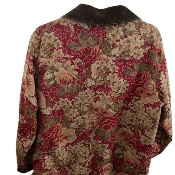 Vintage L.L. Bean Floral Barn Chore Utility Jacket Grandmacore Cottagecore Large - Picture 3 of 13